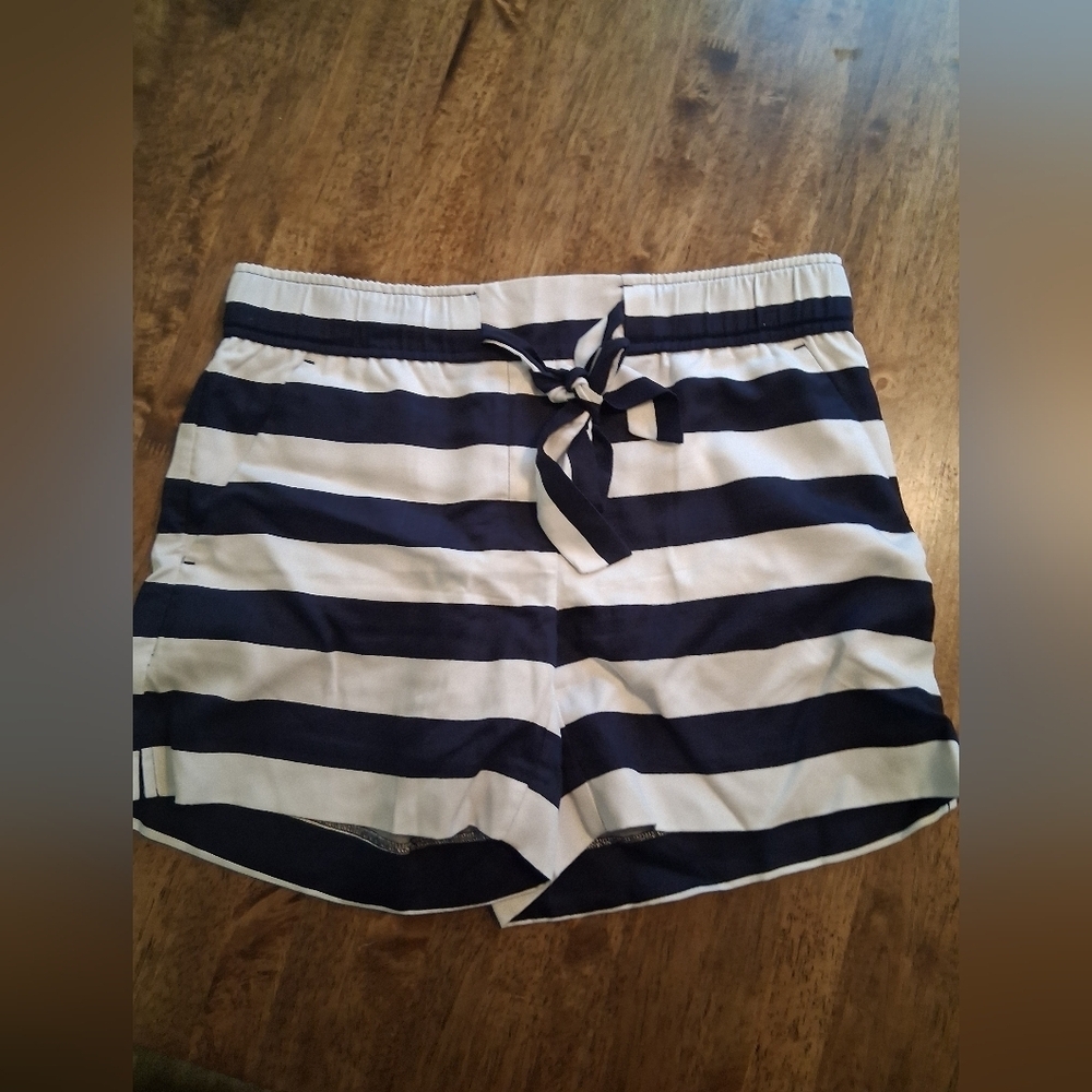 Loft The Front Short Syriped Nautical Navy White Shorts 2